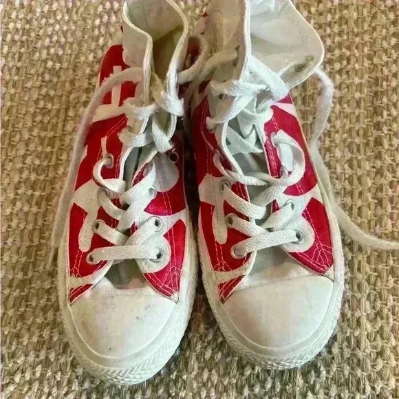 Converse rare limited edition size 2.5 high tops red & white chuck all star - Picture 5 of 7